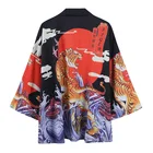 Японский стиль аниме тигр кардиган кимоно косплей Харадзюку для женщин и мужчин Уличная одежда красный Традиционный халат топы