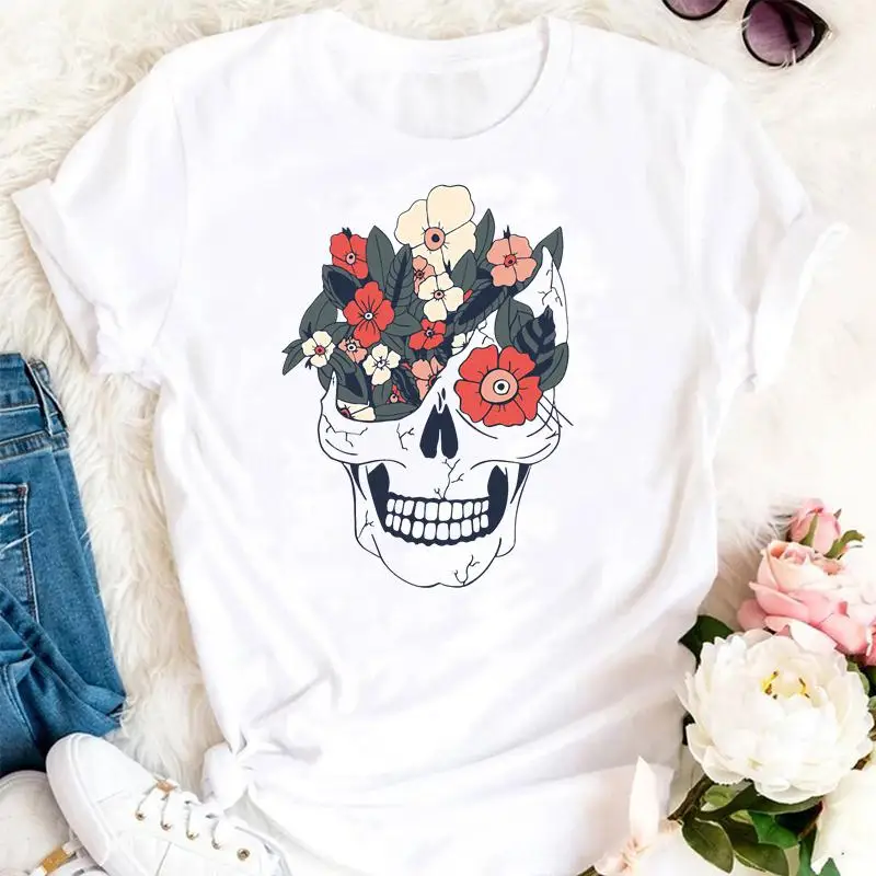 

Female beautiful Summer Floral Butterfly Ladies Cute Trend Cartoon Women Tshirts Fashion Clothes Graphic T Top Lady Print Tee