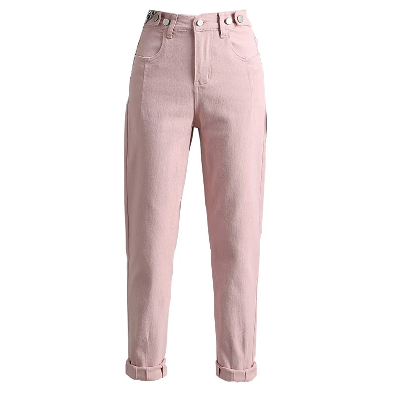 

Schinteon Plus Size Casual Harem Pants Women High Waist Loose Big Size Denim Jeans Trousers Ankle-Length Pants New