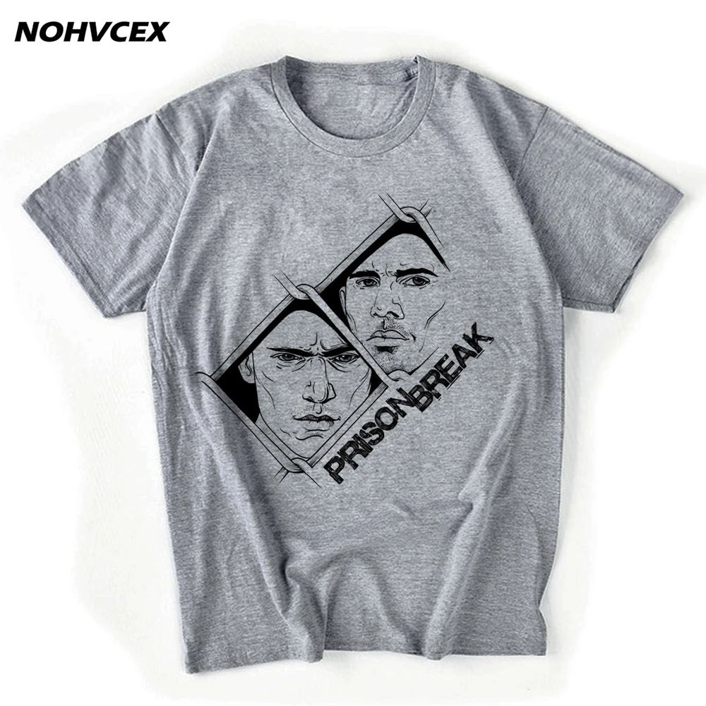 Новые хлопковые футболки с коротким рукавом принтом перерыв в тюрьме | Мужская