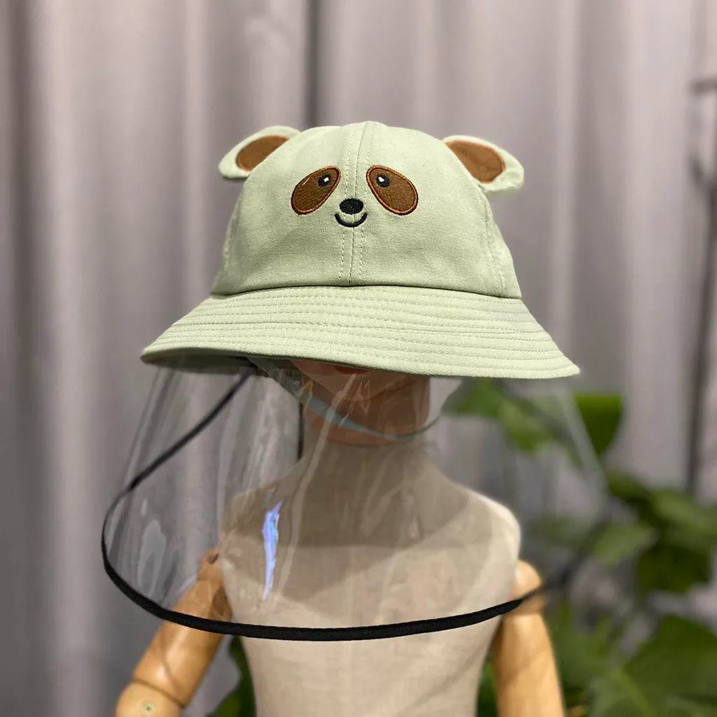Cap Anti-spitting Protective Hat Dustproof Cover Cartoon Kids Boy Girl Fisherman Eye Protection Flu Air Pollution C140# | Детская одежда