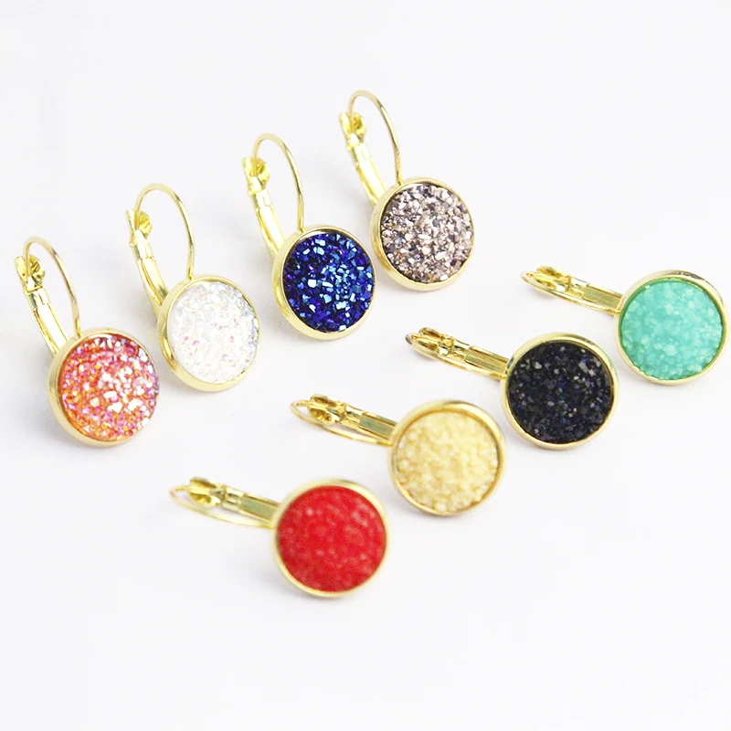 Французские роскошные круглые зажимы для подвески серьги женщин разноцветные