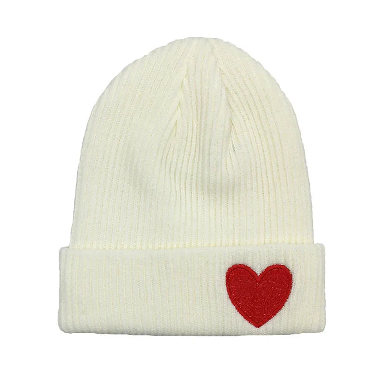 Fashion red Love Embriodery Beanies Women Skullies Knitted Hat Bonnet Cap Men Skiing Warm Caps | Аксессуары для одежды