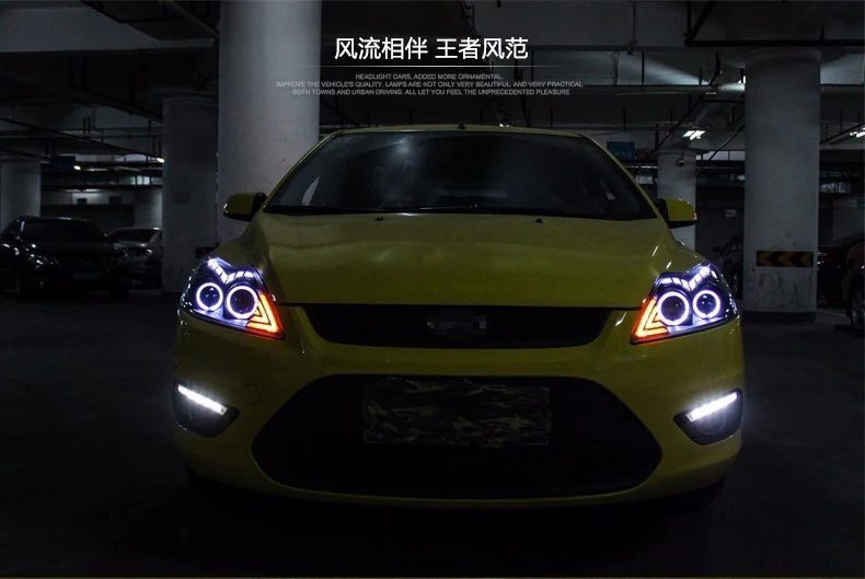 Автомобильный Стайлинг для Ford Focus фары 2009-2011 Фокус 2 светодиодный фары DRL Биксеноновые линзы дальнего ближнего света парковка противотуманная фара