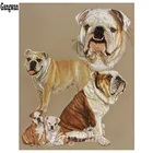 Алмазная живопись, квадратные круглые стразы с изображением собаки бульдога, домашние животные, подарок для щенков 2019, бриллиантовая мозаичная фигурка животного