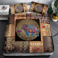 bohemian bedding set luxury duvet ethnic mandala pattern bed cover set king size double printed home textile 3pcs