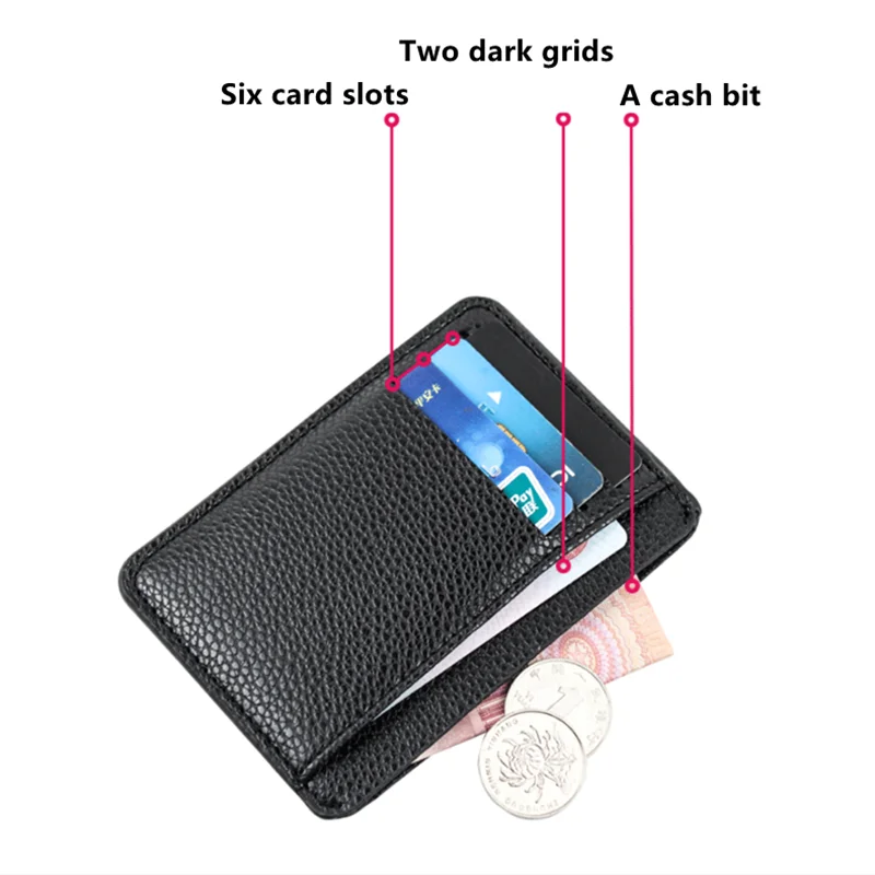 PUOU тонкая кожаная сумка с несколькими отделениями для карт автобусный держатель