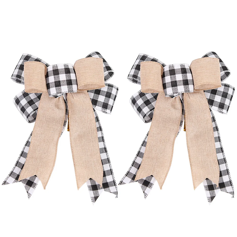 

2pcs Creative Christmas Bowknots Decorative Ornament Xmas Tree Hanging Pendant