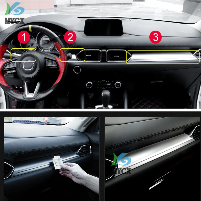 For Mazda CX5 CX-5 CX 5 2017 2018 2019 accessories car dashboard Central control trim cover ABS chrome Interior Mouldings | Автомобили и