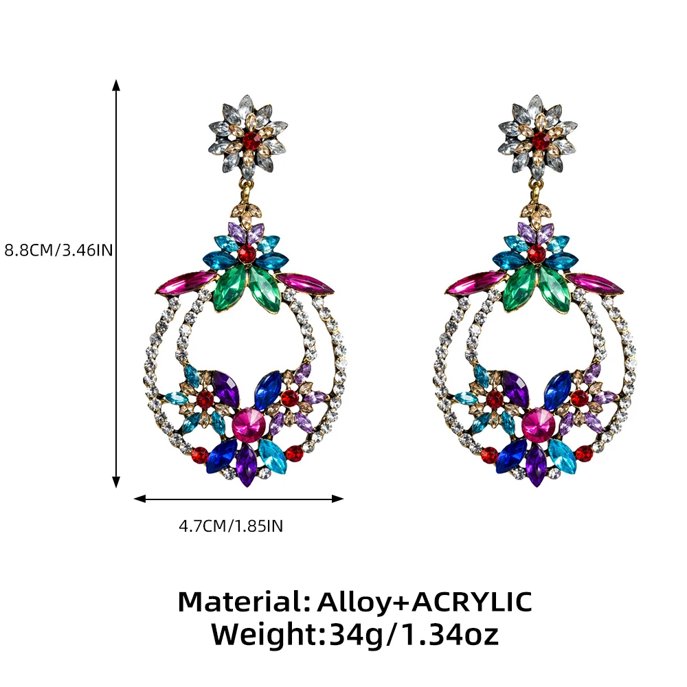 Мода 2019 европейский стиль большие серьги акриловые цветочные блестящие Модные