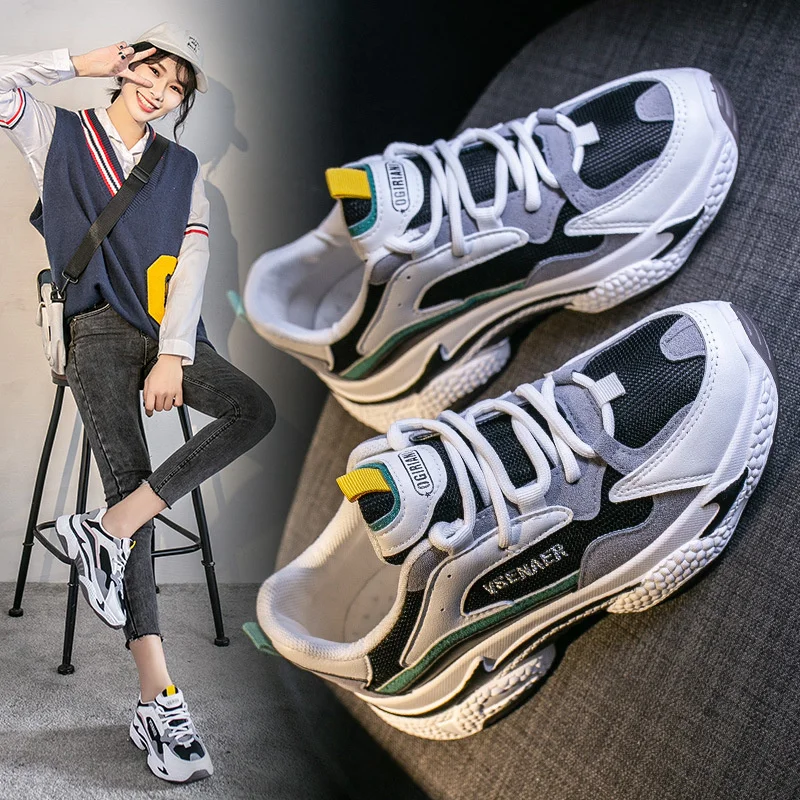 

Running Shoes 2021 spring new net red sports father Korean women's thick soled casual and fashionable shoes 1867