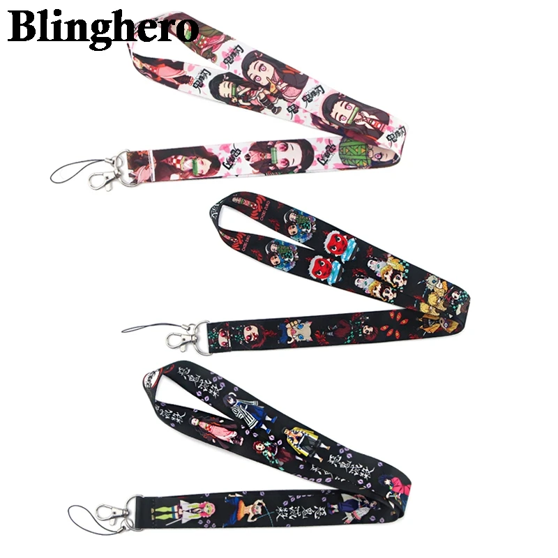 CA1054 демон Slayer Lanyards аниме шейный ремешок для мобильного телефона ID держатель карт