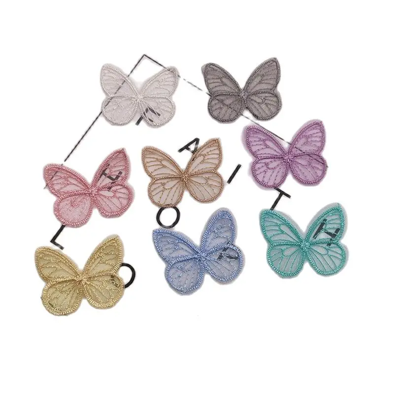 

16pcs/lot Embroidery mesh butterfly appliques for shoe flower materials DIY jewelry headwear accessories