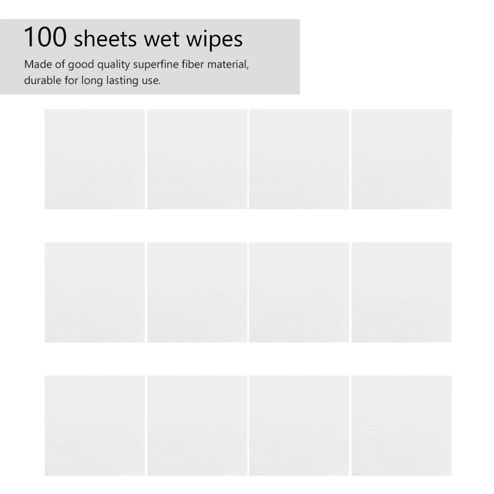

100pcs Dust-free Superfine Fiber Wiping Cloths Lens Cleaning Cloths (White)