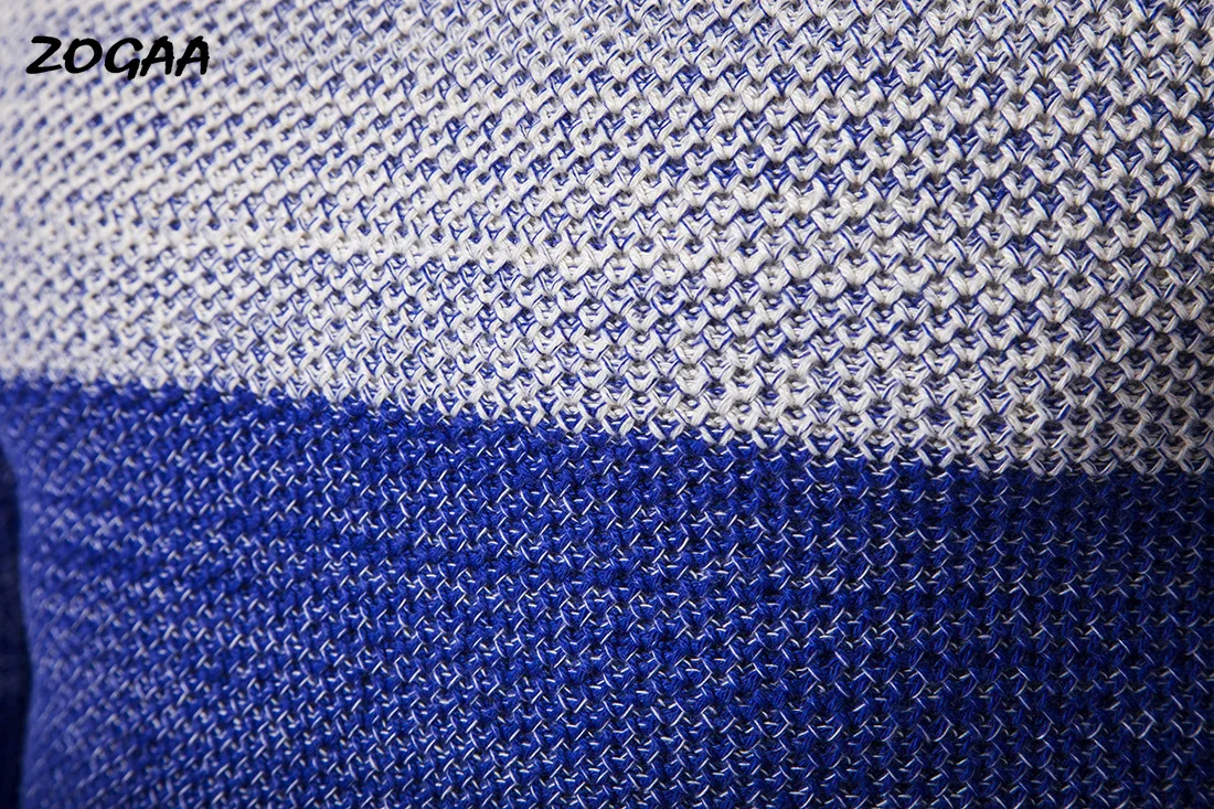 

ZOGAA Winter Sweater Men 2020 Casual Knitted Soft Cotton O-Neck Sweaters Pullover Men's New Fashion Striped Sweater Coat Male