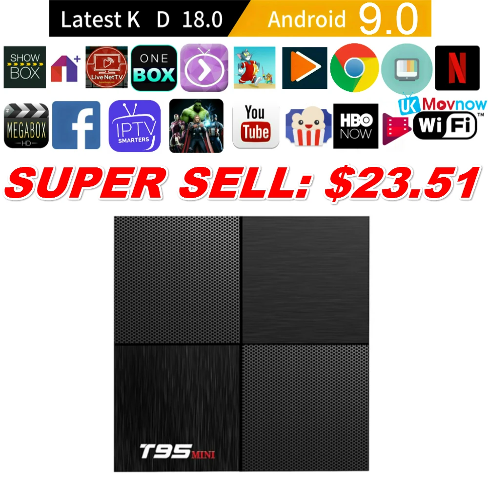 ТВ приставка на Android 9 0 2 Гб 16 T95 Мини Allwinner H6 четырехъядерный H.265 4K USB 3 4G WiFi Смарт