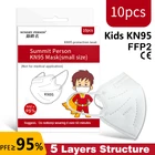 Высококачественная пятислойная Защитная детская маска kn95, защита уровня FFP2, сертификация ce, детская маска, маска для мальчиков и девочек KN95