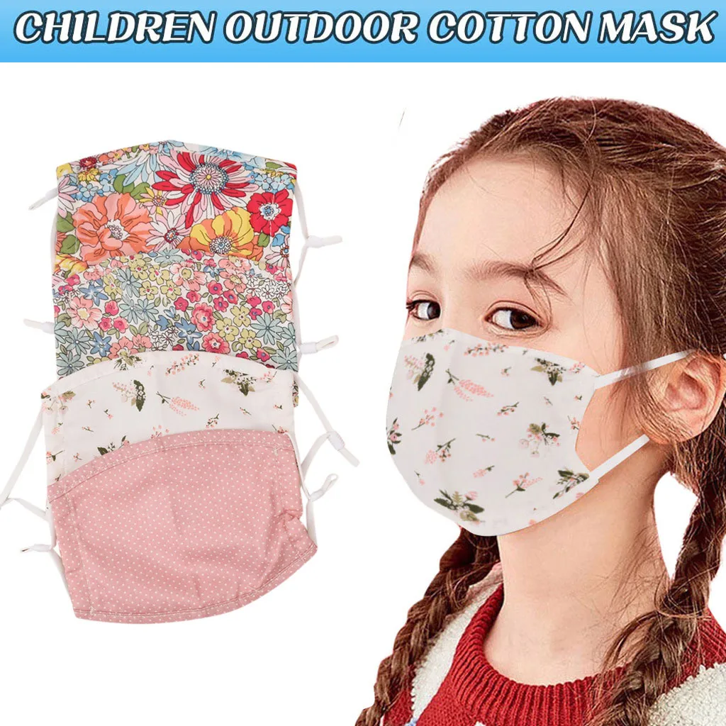 Детская маска Пылезащитная ветрозащитная с цветочным принтом Дымчатая защитная