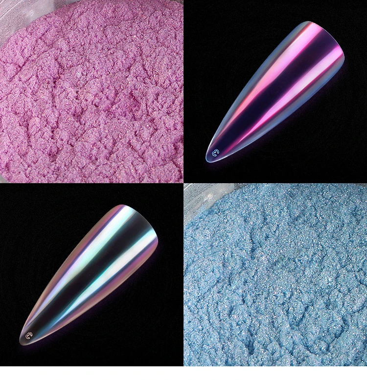 1 г 6 цветов ледяной прозрачный модный зеркальный порошок русалки Хромовый