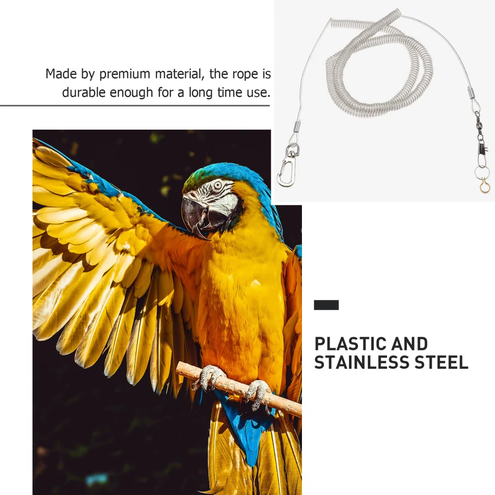 

1Pc Bird Foot Ring Anklet Flying Rope Parrot Training Harness Tool (Silver)