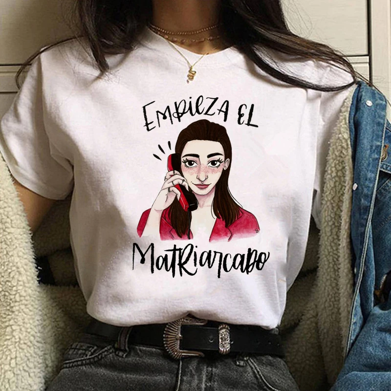 

New Money Heist Harajuku T Shirts Women La Casa De Papel T-shirts Fashion House of Paper TShirt Vogue Tops Plus Size Tees Female