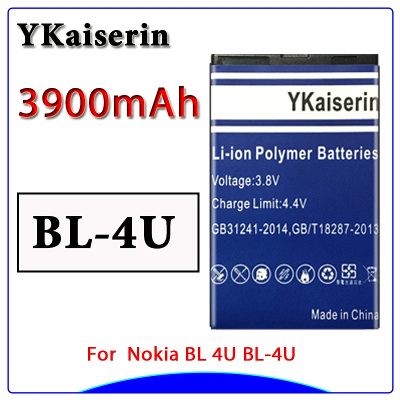 3900 мА/ч BL 4U BL4U литий ионный аккумулятор телефона Батарея для Nokia 3120c 5250 206 515 5330 5530XM