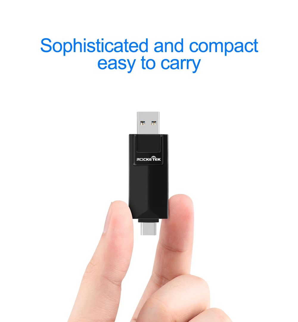 Rocketek type-c usb 3,0 otg phone type c multi 2 в 1 устройство для чтения карт памяти 5 Гбит/с адаптер для SD/TF micro SD Компьютерные аксессуары