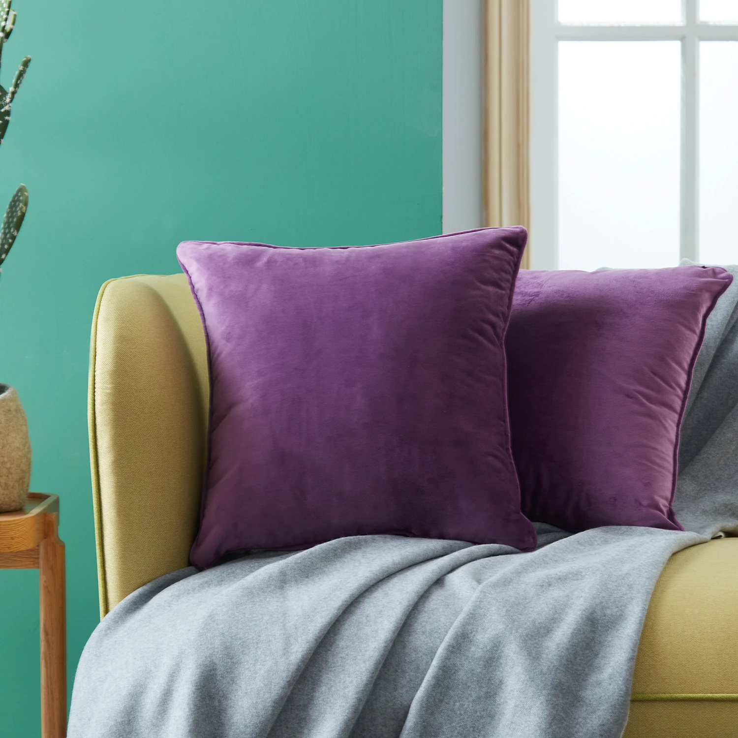 Фиолетовый Мягкая Плюшевая стильная бархатная Наволочка на подушку Наволочки