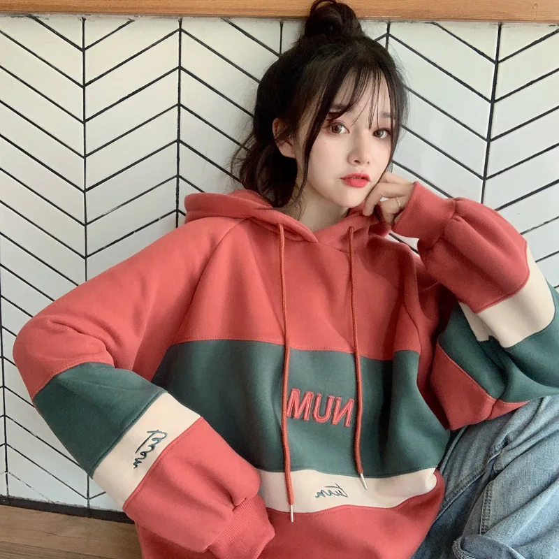 Женские толстовки в стиле пэчворк толстовка толстый флисовый свитшот с длинным