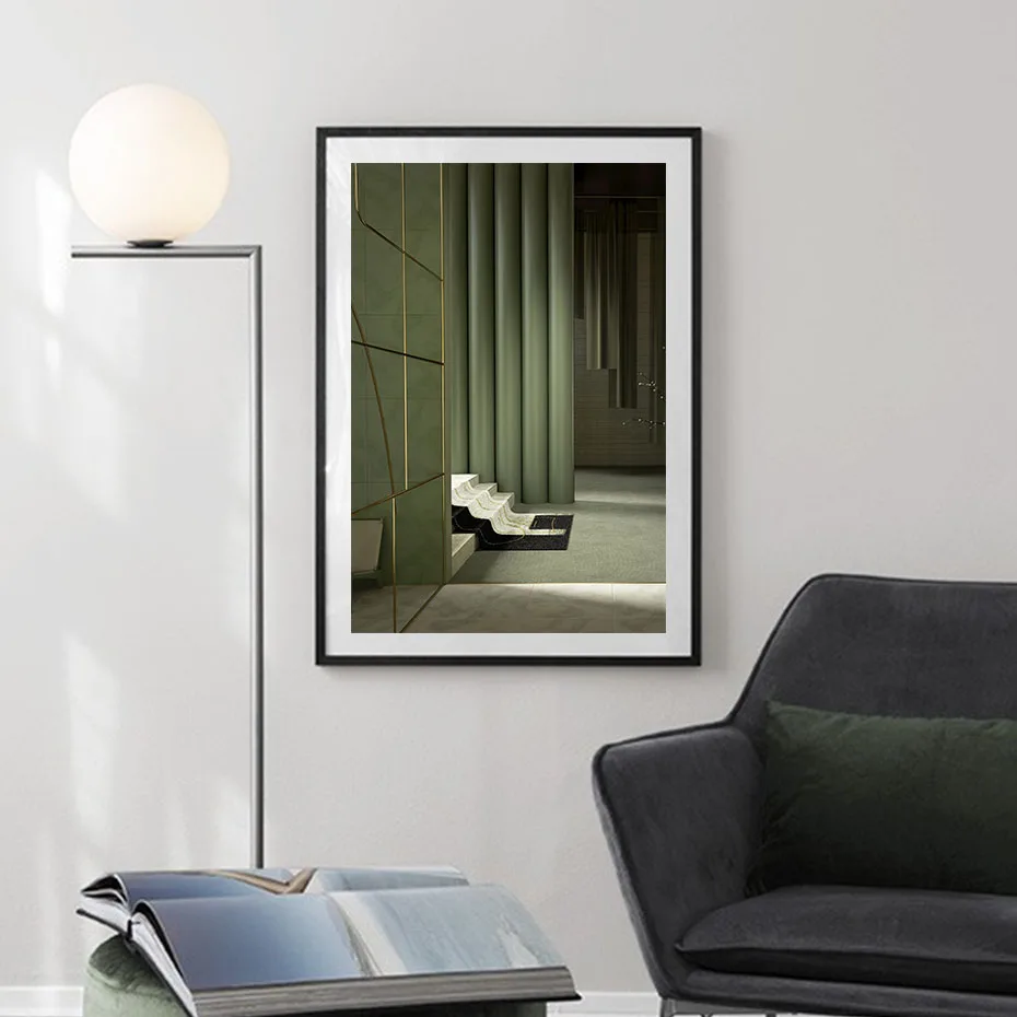 

Modern Wonderful Interior Poster Decoration Green Canvas Painting Wall Art Pictures Home Decor For Living Room