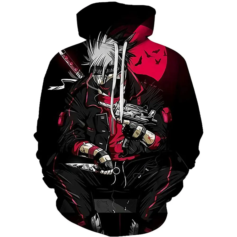 

Spring and Autumn Men's and Women's Hoodies 3D Printing Japanese Anime Kakashi Children's Pullover Sweatshirt Fashion Caot