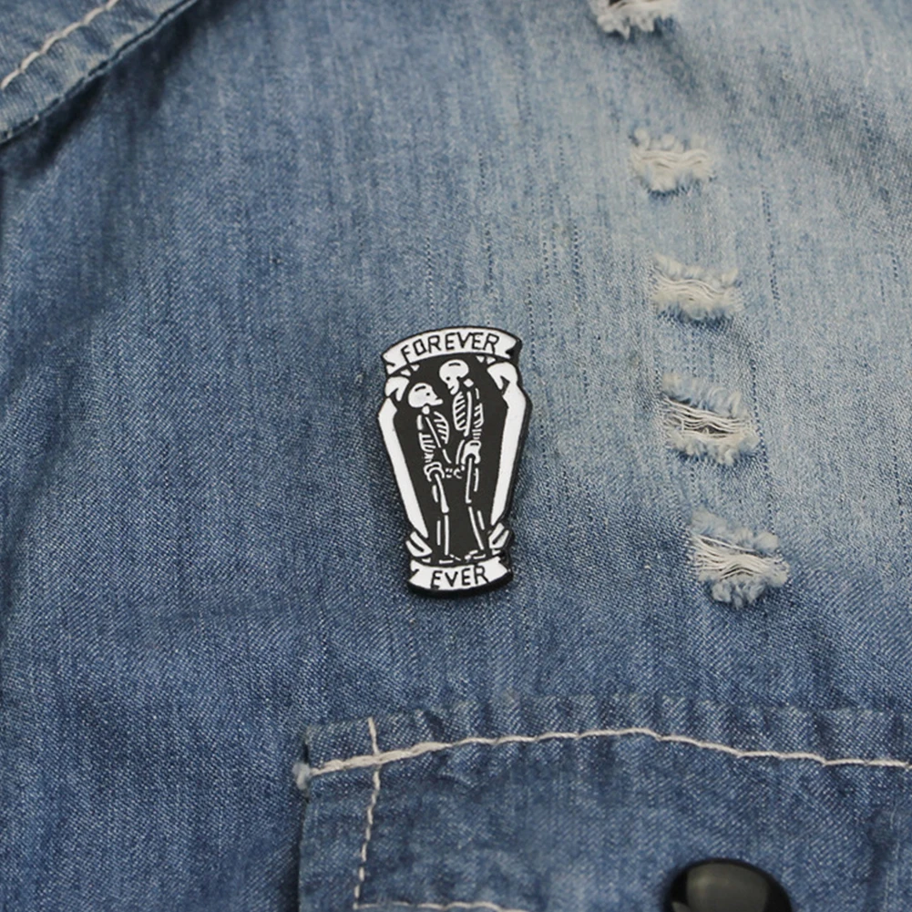 Breastpin Decor Zinc Alloy Anniversary Unisex Skull Pattern Forever Ever Brooch Clothes Accessories Exquisite Party | Украшения и