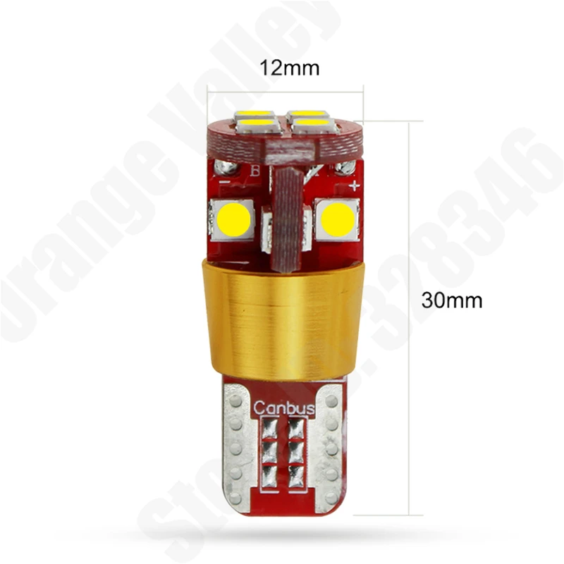 2 шт. автомобисветодиодный светодиодные лампы T10 LED Canbus W5W 168 194 12 SMD 3030 | Автомобили и