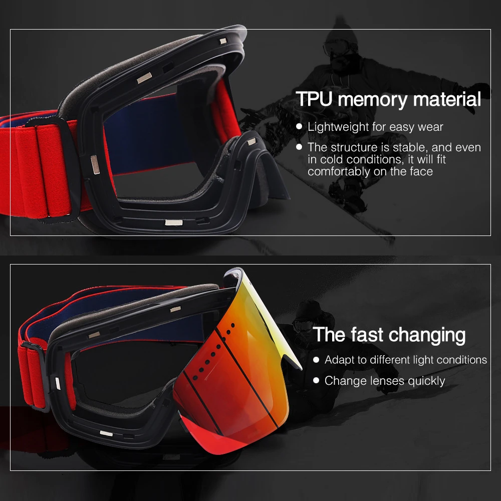 Новые магнитные сферические лыжные очки с мужские и женские уличные
