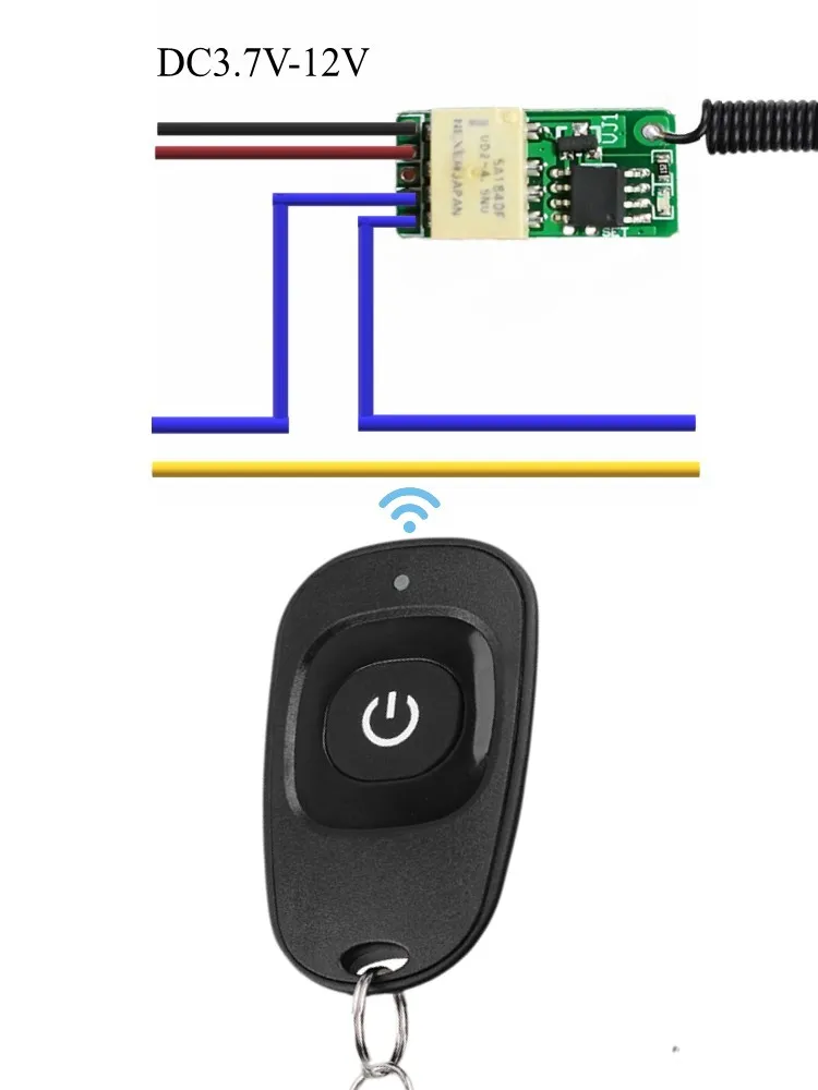 Push Button Saving Mini Relay Contact RF Wireless Switches3.7v4.2v5v6v7.4v9v12v 433 Smart Home Small Tiny Remote Switches ASK images - 6