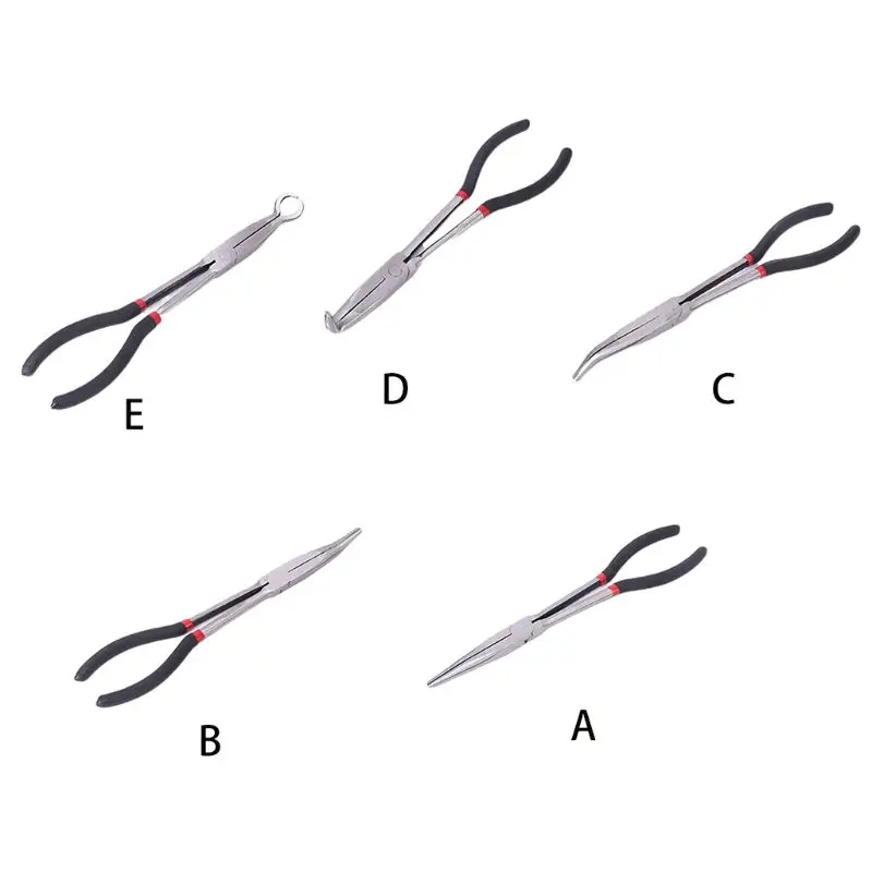 

11" Extra Long Reach Nose Duckbill Pliers 90 /45/25 Degree Straight Needle O-type Multitool Hand Tool Antirust Multipurpose