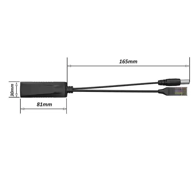 Активный сплиттер PoE Power Over Ethernet 48V to 12V 2A DC2.5 mm Barrel Jacket for IP Camera IEEE802.3af/at|Сетевые