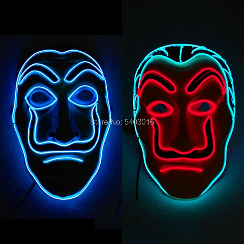 Страшная пластиковая маска унисекс для косплея светодиодный светящийся фильм