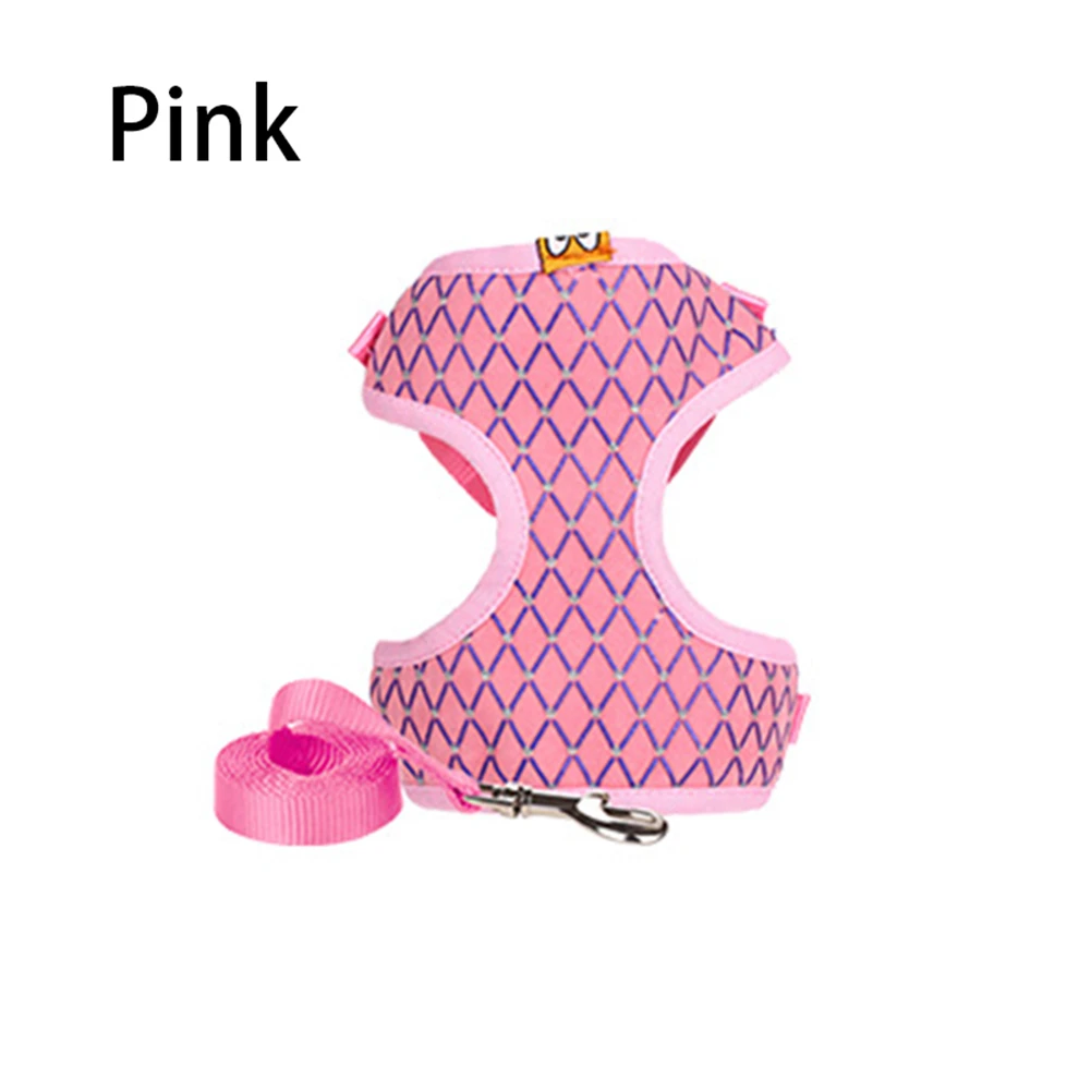 

Small Dog Cat Harnesses Leads Rhinestone Mesh Cat Harness And Leash Set Breathable Adjustable Pet Vest Harness Dropship