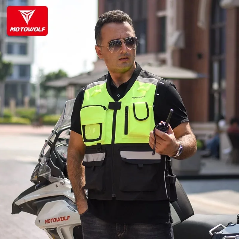 Мотоциклетный светоотражающий жилет MOTOMOLF защитная одежда для езды на мотоцикле