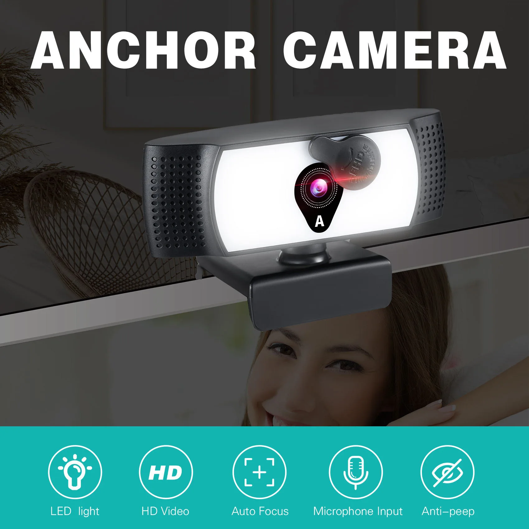 

Autofocus Webcam Sailvde 4K Microphone Network USB 1080p Camera HD Live Broadcast 2k Driver-free Laptop Computer Web Cam Camera