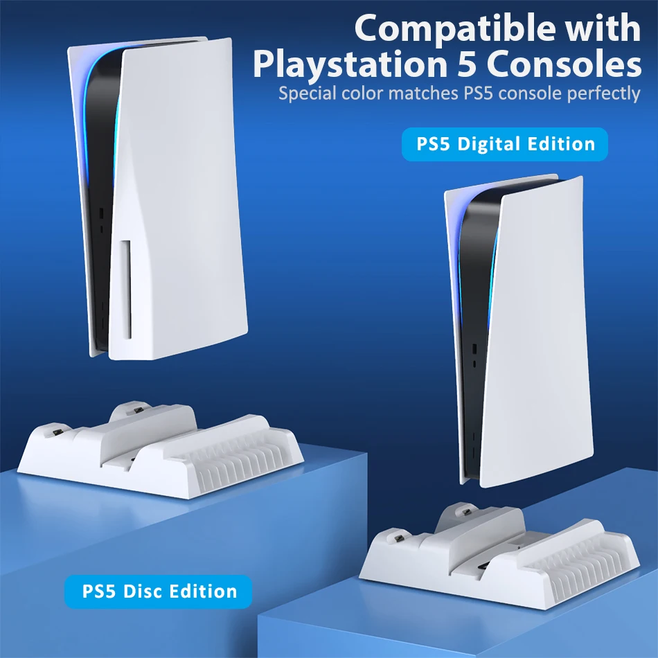 Подставка охлаждающая для консоли OIVO PS5 зарядная станция с двойным контроллером