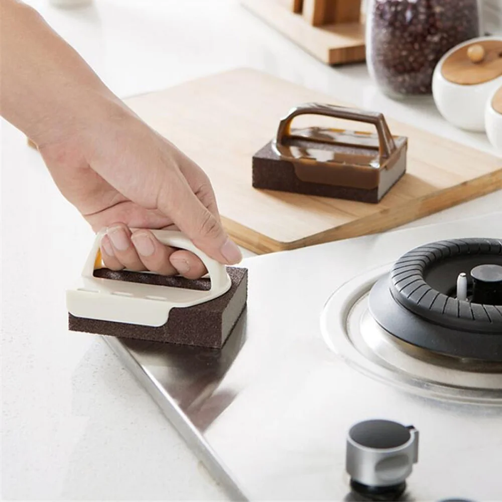 Emery Sponge Nano Melamine Pot Brush For Removing Rust Kitchen Tool Cleaning Descaling Rub With Handle | Дом и сад