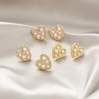 unique design gold plated acrylic heart big earring for women gift 2021 korean imitation pearl earring charm women party jewelry