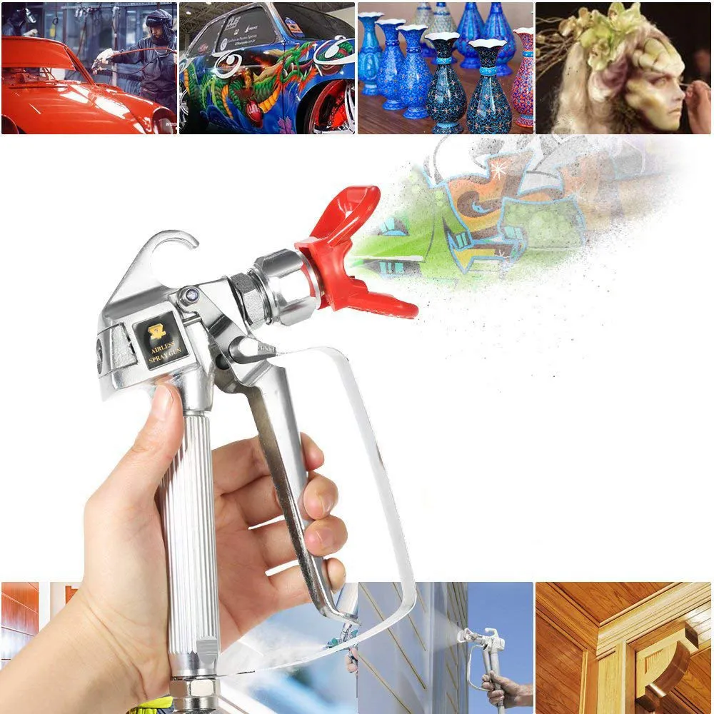 

3600PSI High Pressure Airless Paint Spray Gun Airless Spraying Machine with Red Nozzle Guard for Pump Sprayer Tool for Wagner