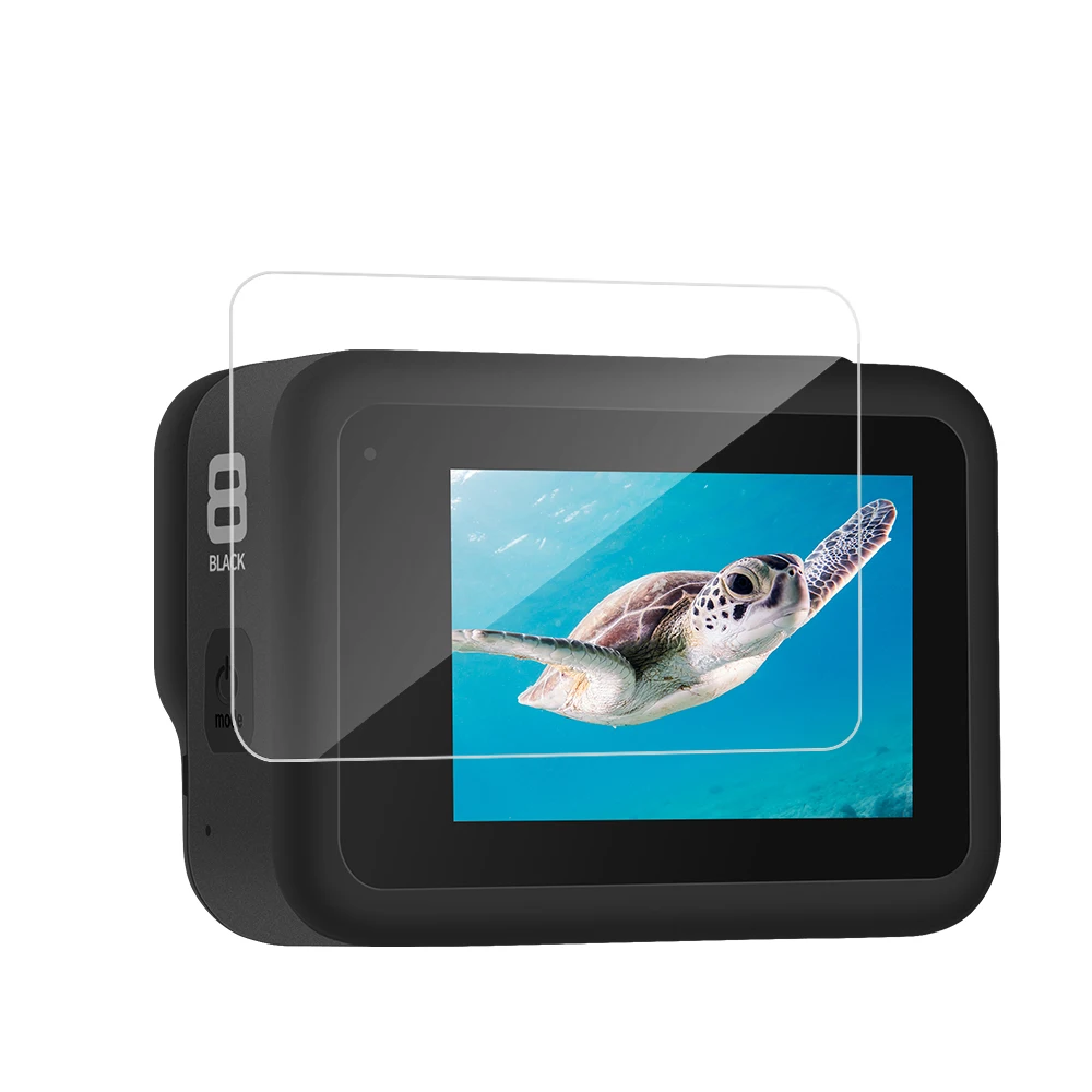 Закаленное стекло Telesin для Gopro hero 8 black 2 шт. экран + защита объектива полный