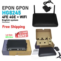 5pcs lot hg8245 epon gpon onu olt 4fe 4ge wifi 2tel usb secondhand network terminal modem router eng os free shipping