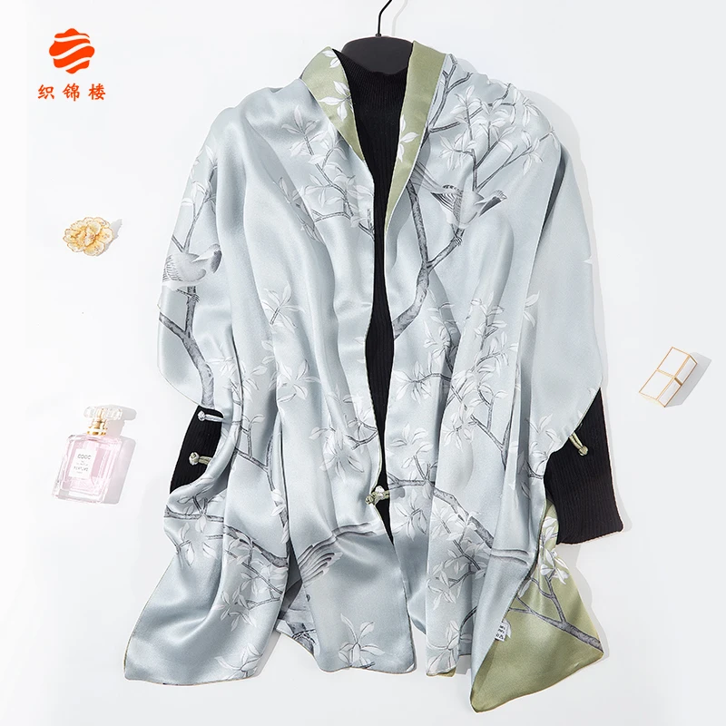 

★silk scarves thin section of hangzhou silk scarf joker middle-aged shawl mother money during the spring and autumn