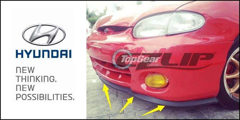 Дефлектор переднего спойлера/Полосатая юбка для Hyundai Excel Pony Brio Avega flowic Solaris Dodge Brisa |
