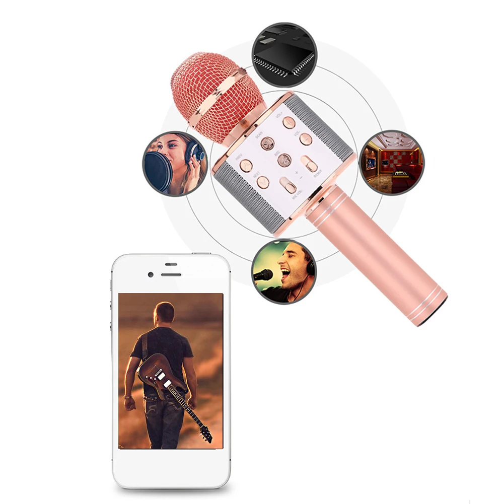 Профессиональный беспроводной Bluetooth-микрофон WS858 ручной микрофон для караоке